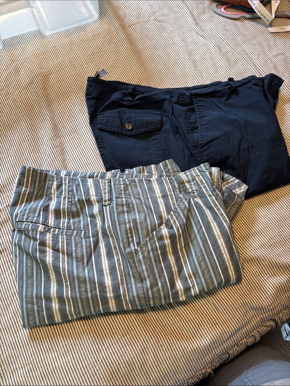 Lee Women's Navy and Striped Chinos
